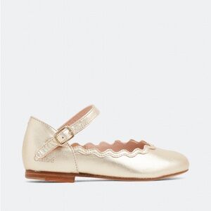 Chloe scalloped leather ballerina flats gold